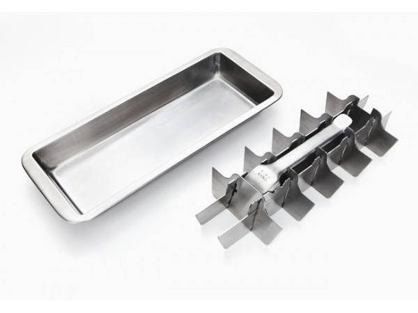 ecozoi Stainless Steel Metal Ice Cube Tray with Easy Release Handle